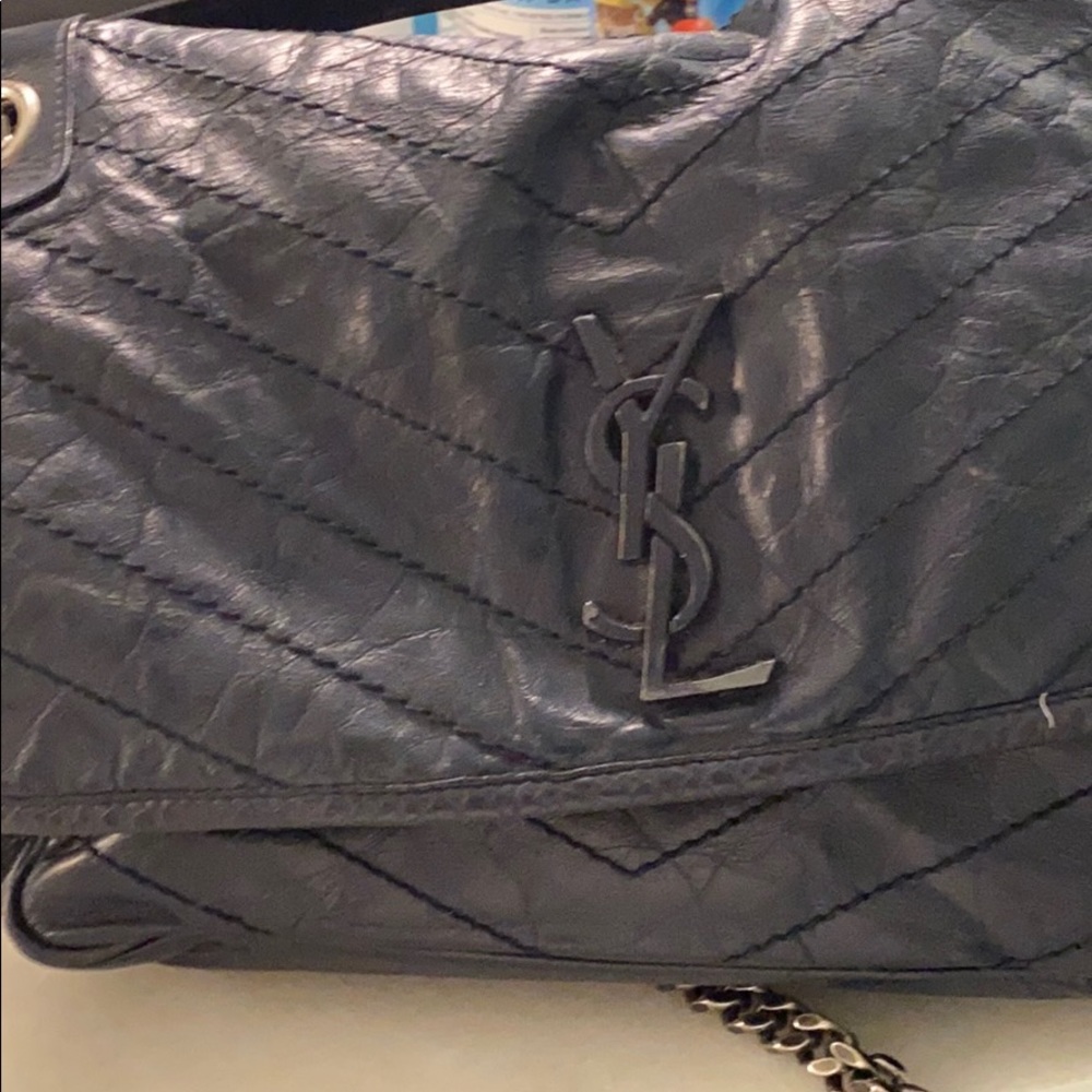 YSL bag looks good even imperfect. navy blue